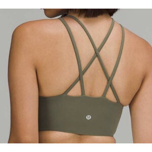 LULULEMON LIKE A CLOUD HIGH NECK LONG LINE BRA B/C MEDIUM OLIVE COLOR SIZE 4 NWT